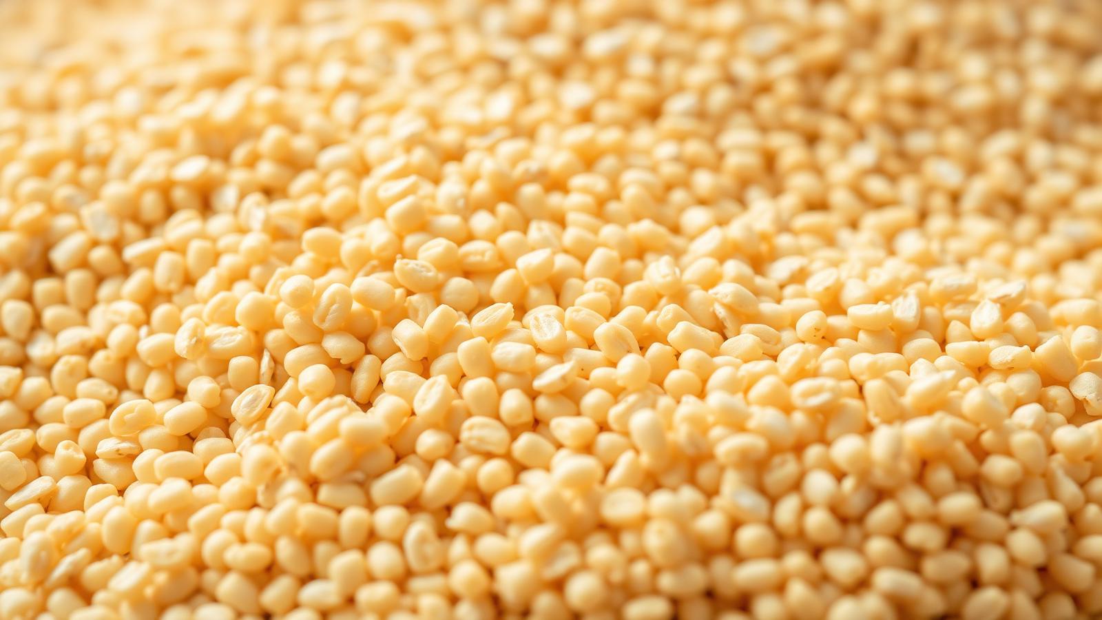 Close-up of raw millet grains